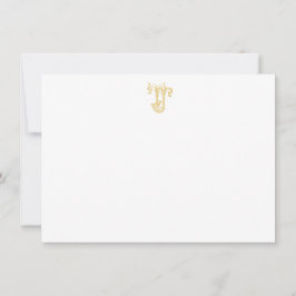 Cartão De Notas CORES EDITÁVEIS JT Monograma TJ Monogramas
