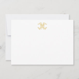 Cartão De Notas CORES EDITÁVEIS WM Monograma MW Monogramas