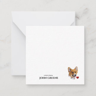 Cartão De Notas Corgi Love Note Card