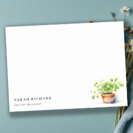 Cartão De Notas Coriander Aquarela De Berço Potente