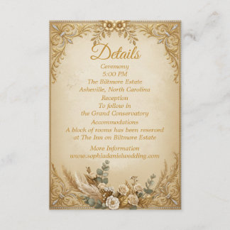 Cartão De Notas Coroa Dourada Marfim Pampas Boho Real