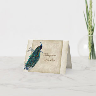 Cartão De Notas Correspondência de assunto pessoal do pavão do