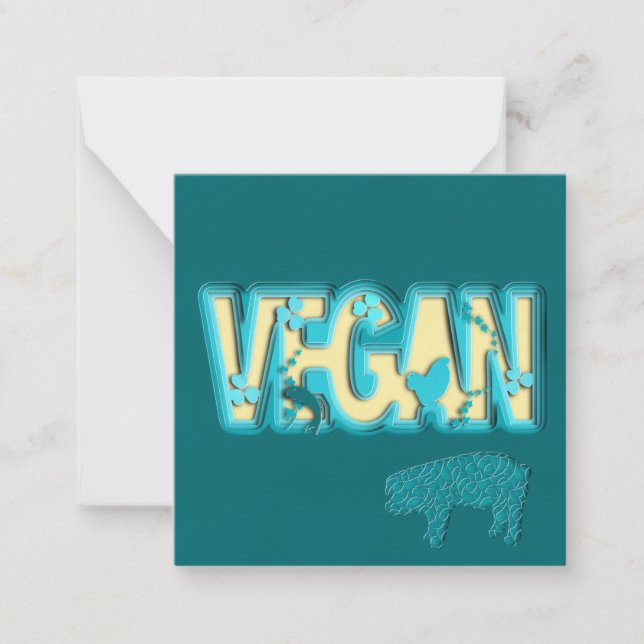 Cartão De Notas Corte de papel vegetariano (Frente)