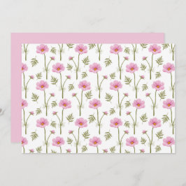 Cartão De Notas Cosmos Floral Botanical Note Card