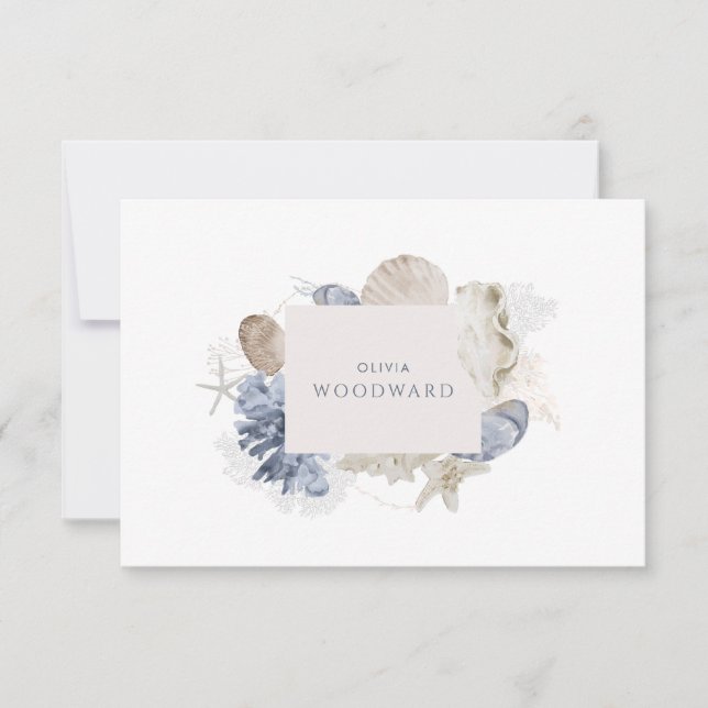 Cartão De Notas Costeira Costeira Personalizada Cabos de Coral (Frente)