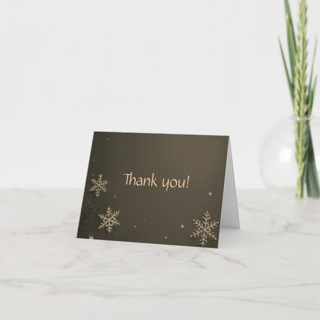 Cartão De Notas Country Christmas Snowflake Thank you Custom Card (Frente)