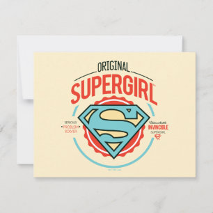 Cartão De Notas Crachá original do logotipo Supergirl Vintage
