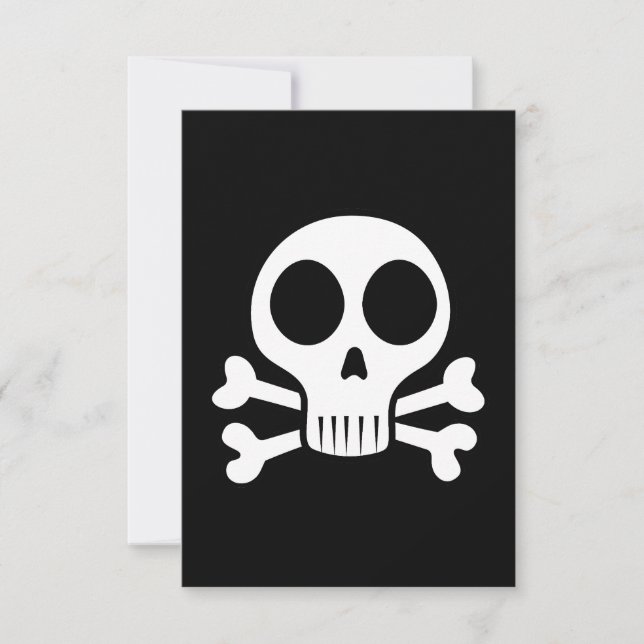 Cartão De Notas crânio assustador em um fundo preto (Frente)