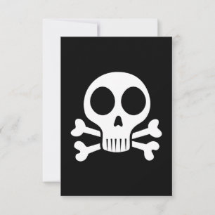 Cartão De Notas crânio assustador sobre fundo negro