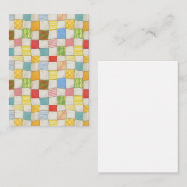 Cartão De Notas CRAZY QUILT 3.5x2.5 Placa plana / Vertical (Frente/Verso)