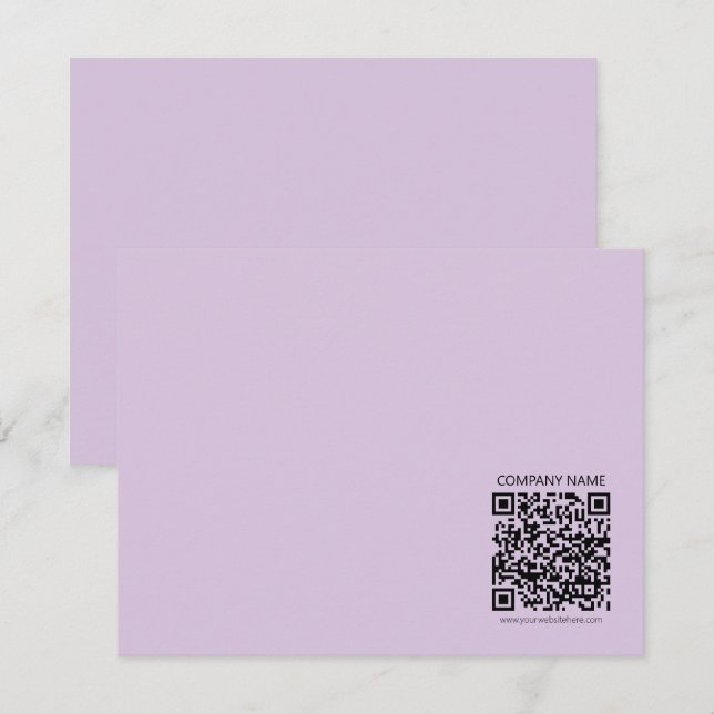 Cartão De Notas Create a QR Code | Pale Lavender Violet (Frente/Verso)