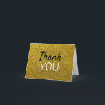 Cartão De Notas Create Your Own Golden Folded Note Card<br><div class="desc">Create your Own Gold Glitter Thank You Card. Add your own thank you text message for guests who have attended a wedding,  birthday,  anniversary or bridal shower.</div>