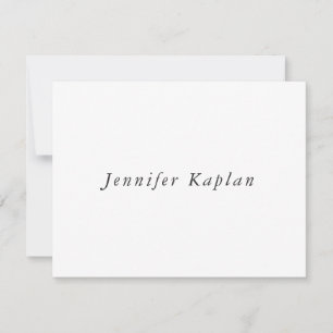 Cartão De Notas Creative Classical White Minimalist Professional