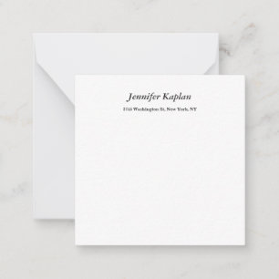 Cartão De Notas Creative Classical White Minimalist Professional