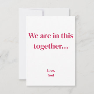 Cartão De Notas Crença vermelha Estamos juntos nisto. Paisagem