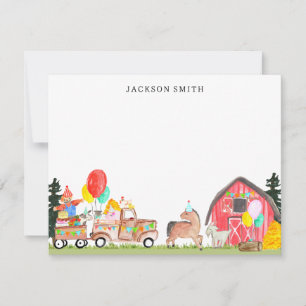 Cartão De Notas Crianças de animais de criação de garagem de camin