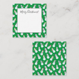 Cartão De Notas Crianças Natal Boneco de Neve Fofo com Chapéus