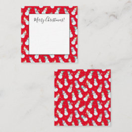 Cartão De Notas Crianças Natal Boneco de Neve Fofo com Chapéus