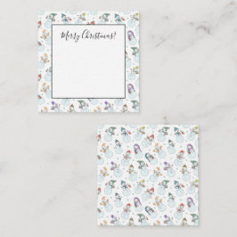 Cartão De Notas Crianças Natal Boneco de Neve Fofo com Chapéus