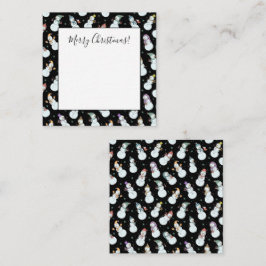 Cartão De Notas Crianças Natal Boneco de Neve Fofo com Chapéus