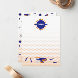 Cartão De Notas Crianças-Padrão Alvo de Meninos da Guerra da Arma