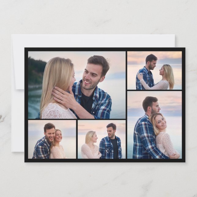 Cartão De Notas Crie Seu Próprio Colagem de 5 Fotos (Frente)