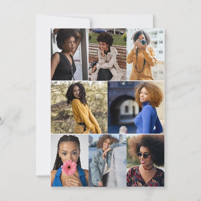Cartão De Notas Crie seu próprio colagem de 8 fotos (Frente)