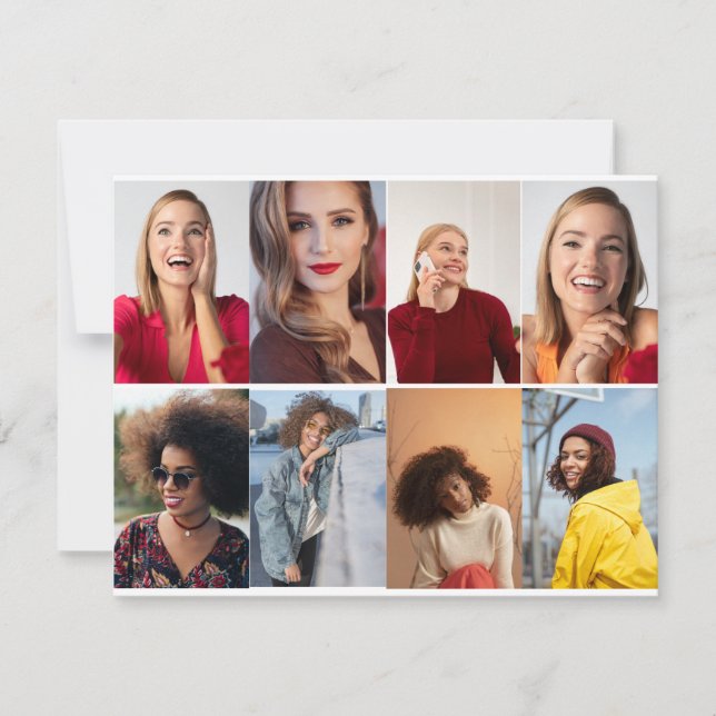 Cartão De Notas Crie seu próprio colagem de 8 fotos (Frente)