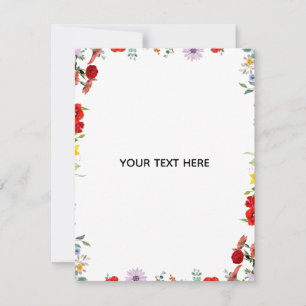 Cartão De Notas Crie Sua Própria Borda Floral Colorida