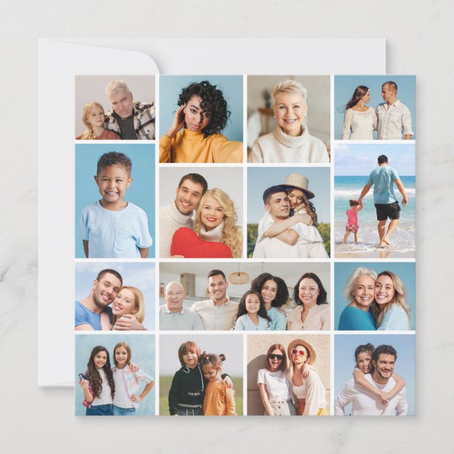 Cartão De Notas Crie Sua Própria Colagem de 15 Fotos (Frente)