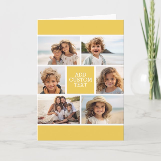 Cartão De Notas Crie sua própria colagem de fotos - 6 fotos Monogr (Frente)