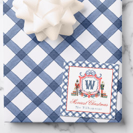Cartão De Notas Crista de Monograma de Rato de Quebra-Nozes Xadrez