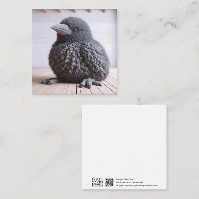 Cartão De Notas Crochet Crow Greeting Card (Frente/Verso)