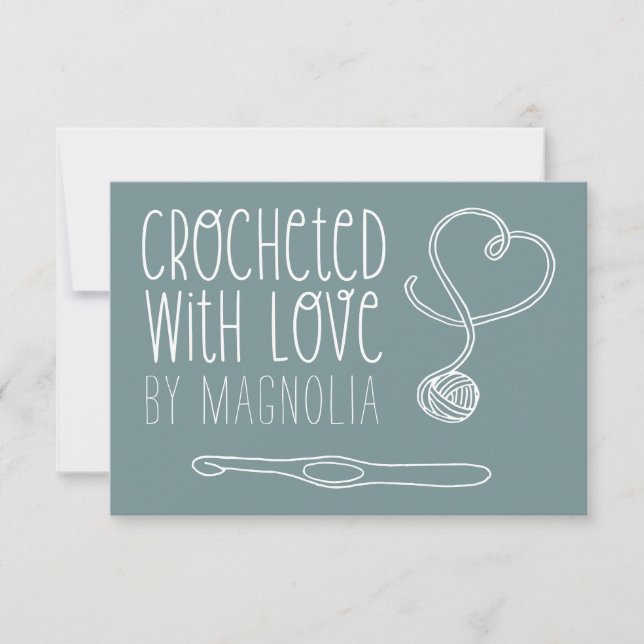 Cartão De Notas Crocheted with Love Handmade (Frente)