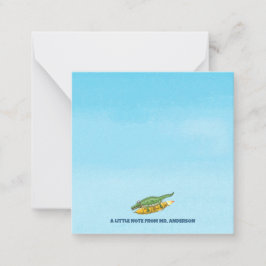 Cartão De Notas Crocodilo Foguete