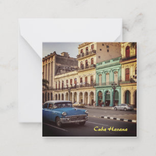 Cartão De Notas Cuba Havana Vintage Carro Clássico