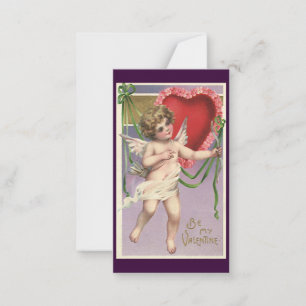 Cartão De Notas Cupido do Dia dos Namorados Vitoriano Antigo com C