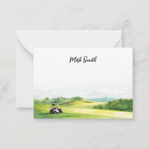 Cartão De Notas Curso de golfe com nome para golfista