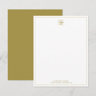 Cartão De Notas Custom Business Logo Company Name Gold Vertical