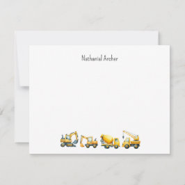 Cartão De Notas Custom Construction Trucks Note Card