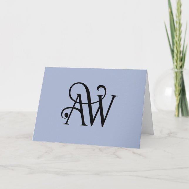 Cartão De Notas CUSTOM Elegant Script Monogram Note Cards (Frente)