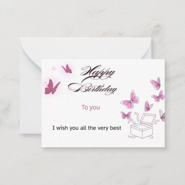 Cartão De Notas Custom Happy Birthday Card | Personalized Name & M (Frente)