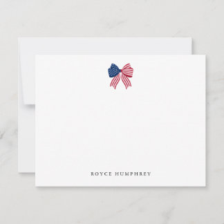 Cartão De Notas Custom Patriotic Bow Note Card