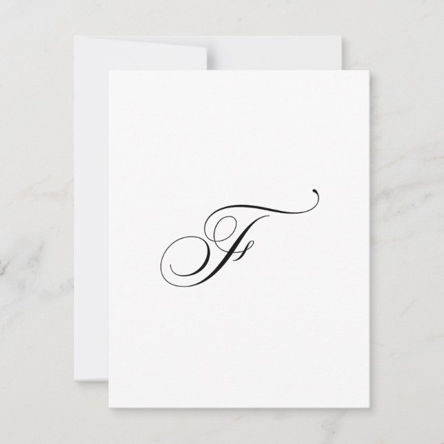Cartão De Notas Custom Script Monogram "F" (Frente)