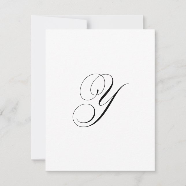Cartão De Notas Custom Script Monogram "Y" (Frente)
