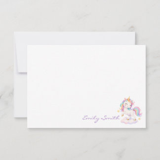 Cartão De Notas Custom Unicorn Note Card