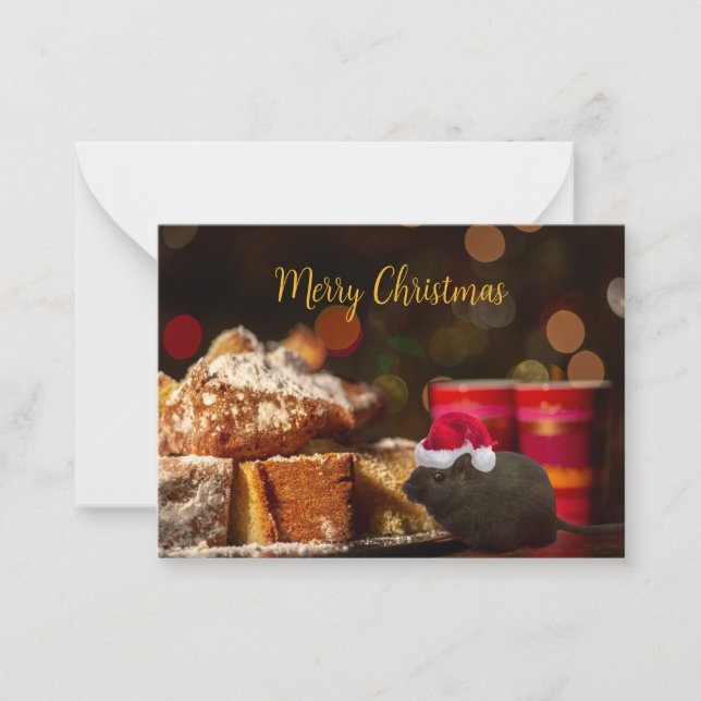 Cartão De Notas Customisable gerbil Christmas, pet lovers (Frente)