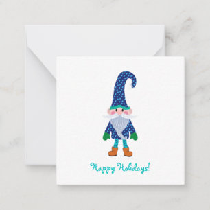 Cartão De Notas Cute Blue Gnome Mini Natal