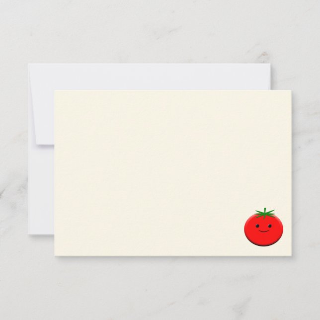 Cartão De Notas Cute Cartoon Tomato Blank Cream Off White (Frente)