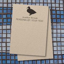 Cartão De Notas Cute Engraçado Pato Elegante Papel de Carta Pessoa